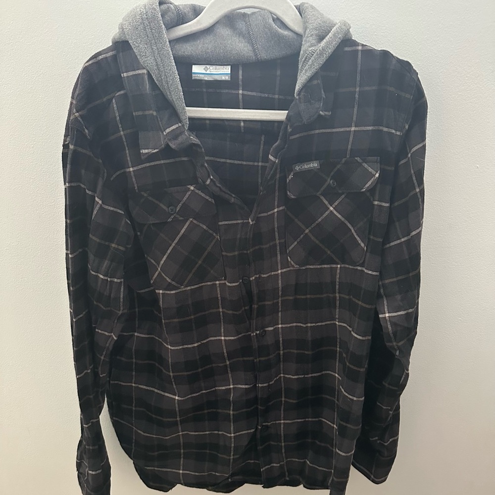 Columbia  Plaid Hooded Shirt